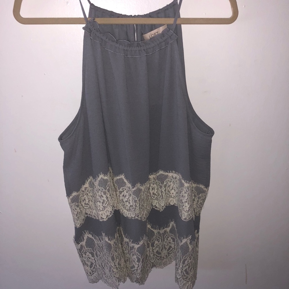 Loft. Beautiful blouse with lace detail. Size XL